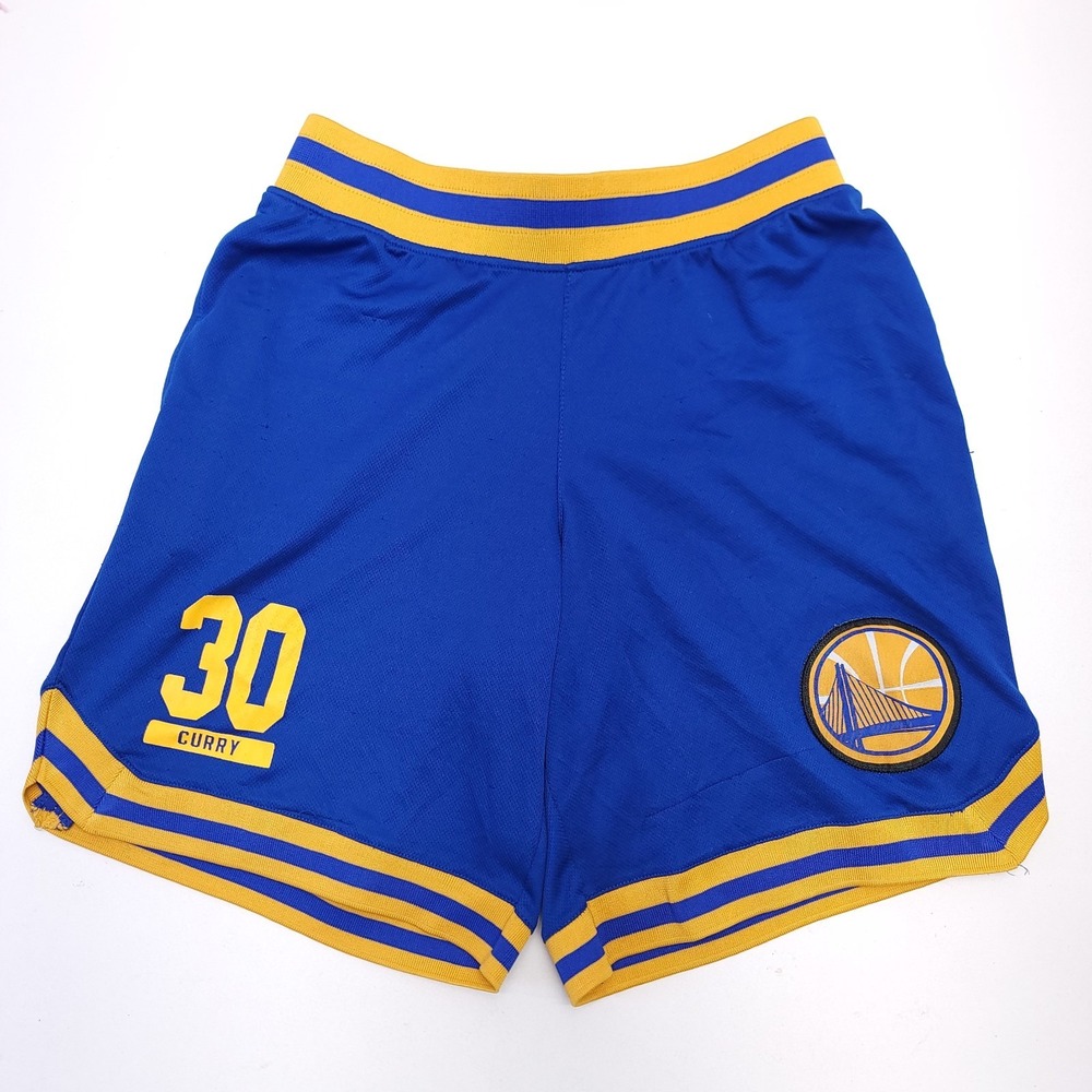 Golden‎ State Warriors Steph Curry NBA Basketball Shorts UNK Blue Yellow Men's S